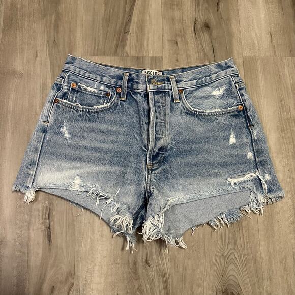 Agolde Pants - AGOLDE Parker Vintage cut off button fly shorts in light denim